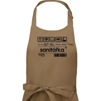 Kuchyňská zástěra Čárový kód sanitářka - Dámská zástěra na vaření - Univerzální velikost ( Cappuccino )