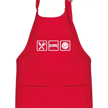Kuchyňská zástěra Eat sleep florbal v řadě - Dětská zástěra na vaření - Univerzální velikost ( Červená )