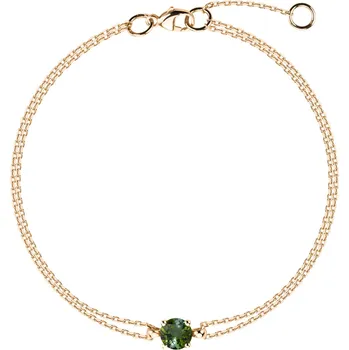Náramek Náramek 14kt žluté zlato s turmalínem green Roneme