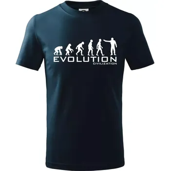 Chlapecké tričko Evoluce civilizace - Tričko dětské bavlněné - 134 cm/8 let ( Námořní modrá (velmi tmavá - téměř černá) )