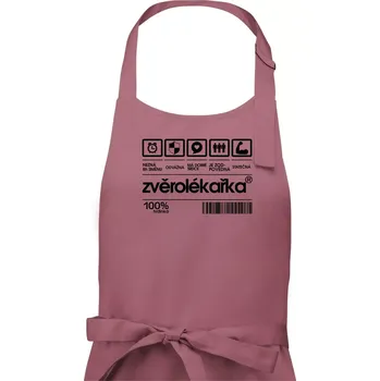 Kuchyňská zástěra Čárový kód zvěrolékařka - Dámská zástěra na vaření - Univerzální velikost ( Starorůžová )