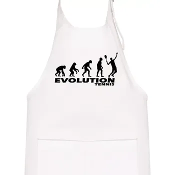 Kuchyňská zástěra Evoluce tenis kluk - Dětská zástěra na vaření - Univerzální velikost ( Bílá )