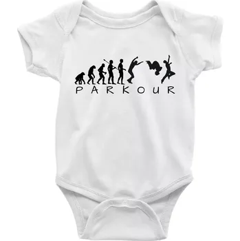 Kojenecký body Parkour evoluce - Body kojenecké s krátkým rukávem - Krátký r. do 3 měs ( Bílá )