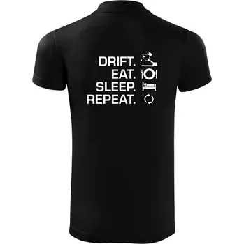 Pánská košile Drift Eat Sleep Repeat - Polokošile Victory sportovní (dresovina) - 3XL ( Černá )