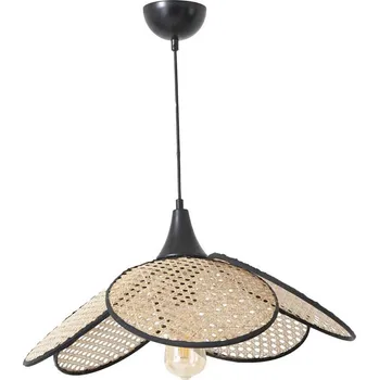 Lustr na lanku FUME 1xE27/40W/230V pr. 45 cm černá/béžová