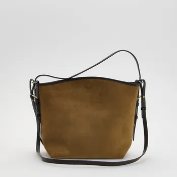 Kabelka Reserved - Kabelka z ekologického semišu - teplá olivová - 637FC-19X - 637FC-19X-ONE