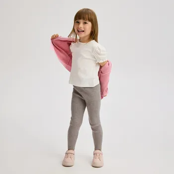 Dívčí mikina Reserved - Pletené viskózové legíny - tmavě šedá - 752FH-90X - 752FH-90X-80