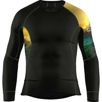 Pánské funkční triko dlouhý rukáv WAVE černá Bamboo Ultra - Khaki / 3XL