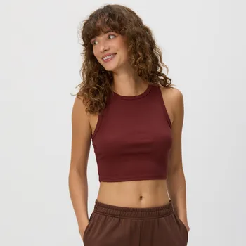 Dámské tričko Reserved - Bavlněný top - hnědá - 9986B-88X - 9986B-88X-M