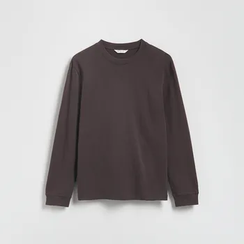 Pánské tričko Reserved - Bavlněné tričko s dlouhými rukávy - hnědá - 442EX-90X - 442EX-90X-M