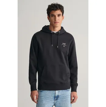 Pánská mikina MIKINA GANT LOGO SCRIPT HOODIE BLACK