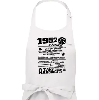 Kuchyňská zástěra 1952 v kostce - Dámská zástěra na vaření - Univerzální velikost ( Bílá )