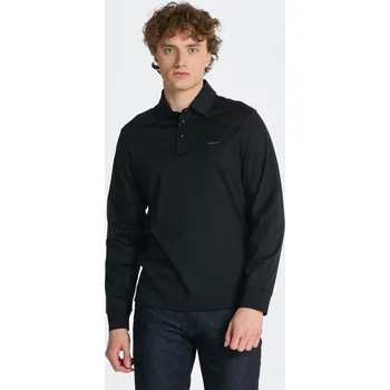 Pánská košile POLOKOŠILE GANT MERCERIZED LS JERSEY RUGGER BLACK