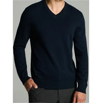 Pánská móda Sinsay - Svetr s&nbsp;výstřihem do V - námořnická modrá - 775FZ-59M - 775FZ-59M-L