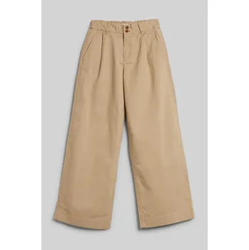 Dívčí kalhoty KALHOTY GANT BOX PLEAT CHINO PANTS DARK KHAKI