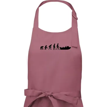 Kuchyňská zástěra Evoluce člun - Pánská zástěra na vaření - Univerzální velikost ( Starorůžová )