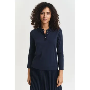 Dámská košile POLOKOŠILE GANT REG SEAMLESS BUTTON LS POLO EVENING BLUE