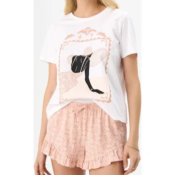 Dámské pyžamo Sinsay - Dvoudílné bavlněné pyžamo - bílá - 839EU-00X - 839EU-00X-XL