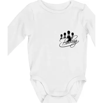 Bowling kuželky - Body kojenecké s dlouhým rukávem - Dlouhý r. do 3 měs ( Bílá )