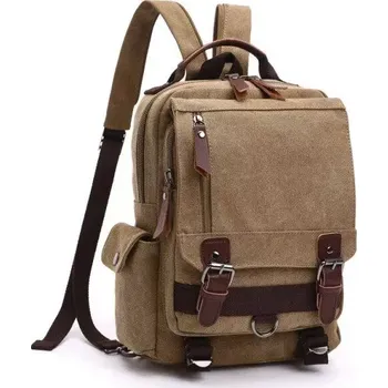 Canvasio Canvas plátěný crossbody batoh Worm Hnědý