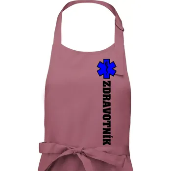 Kuchyňská zástěra Hvězda života - zdravotník - Dámská zástěra na vaření - Univerzální velikost ( Starorůžová )