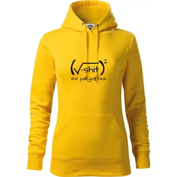 Dámská mikina Shit Just Got Real - Mikina dámská Cape s kapucí - XS ( Žlutá )