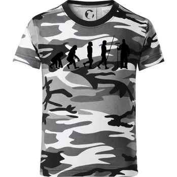 Evoluce malíř pokojů - Dětské maskáčové triko - 146 cm/10 let ( Šedý maskáč )