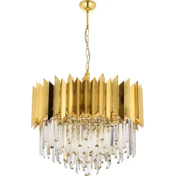 Lustr na řetězu CRYSTALLINE 8xE27/40W/230V zlatá