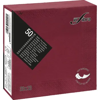 Papírový ubrousek INFIBRA Papírové ubrousky New Soft-touch 2vrstvy 33x33cm bordó - 50ks