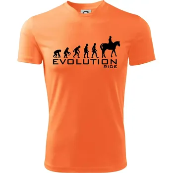 Chlapecké tričko Evoluce Ride horse - Dětské triko sportovní (dresovina) - 146 cm/10 let ( Neon mandarine )