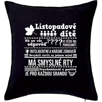 Polštář Narozeniny listopad - Polštář 50x50 - 50x50 - Pouze potah ( Černá )