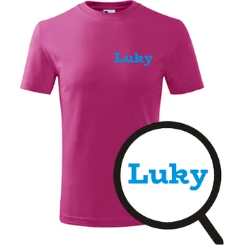 Chlapecké oblečení Purpurové dětské tričko Luky - dětské tričko se jménem - barva purpurová - velikost 6let