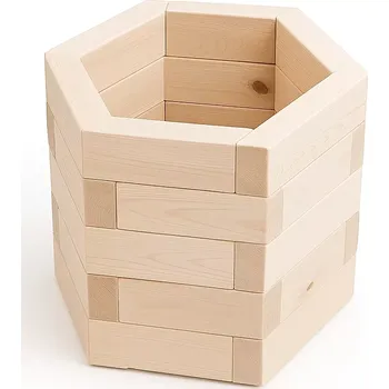 Květináč Ráj dřeva Jacer Květináč 38x36 Dřevěný šestihranný květináč S Zahrada