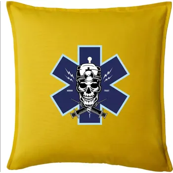 Polštář Lebka lékař - Polštář 50x50 - 50x50 - Pouze potah ( Žlutá )