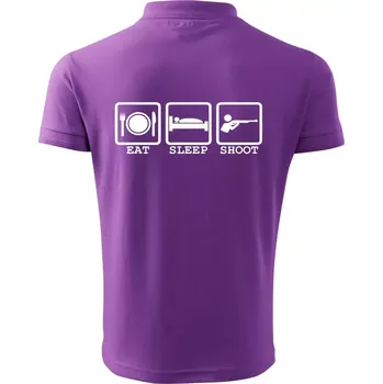 Pánská košile Eat sleep shot - Polokošile pánská Pique Polo 203 - M ( Fialová )