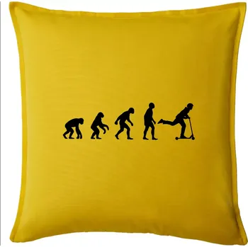 Polštář Evoluce koloběh koloběžka - Polštář 50x50 - 50x50 - Pouze potah ( Žlutá )