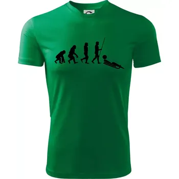 Evoluce jízdy na bobu - Dětské triko sportovní (dresovina) - 146 cm/10 let ( Středně zelená )