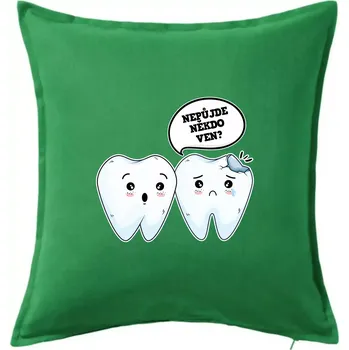 Polštář Nepůjde někdo ven - Polštář 50x50 - 50x50 - Pouze potah ( Středně zelená )