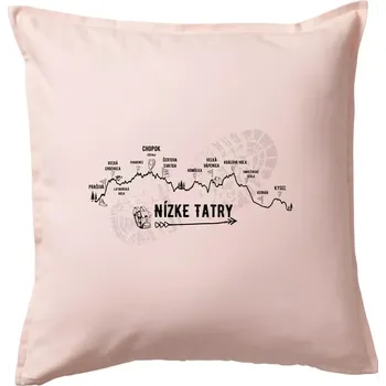 Polštář Profil kopca - Nízke Tatry - Polštář 50x50 - 50x50 - Pouze potah ( Světle růžová )
