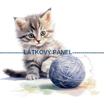 Látkový panel - Kočka - KČ-152 Velikost: 25x25cm, Materiál: Kočárkovina