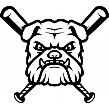 Samolepící dekorace Samolepka na stěnu pitbull a baseballové pálky 39x45cm