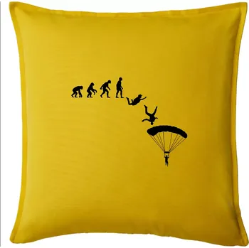 Polštář Evoluce parašutista seskok - Polštář 50x50 - 50x50 - Pouze potah ( Žlutá )