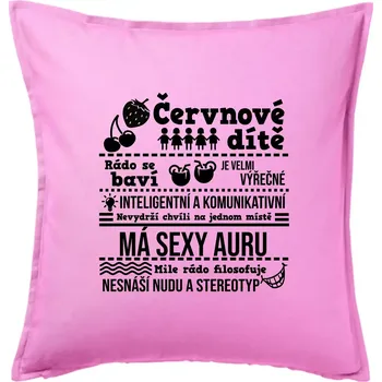 Polštář Narozeniny červen - Polštář 50x50 - 50x50 - Pouze potah ( Růžová )