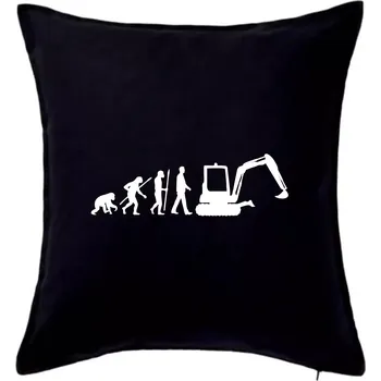 Polštář Evoluce bagr malý - Polštář 50x50 - 50x50 - Pouze potah ( Černá )