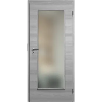 Interiérové dveře SAPELI ELEGANT KOMFORT M40 - CPL LAMINÁT - OTOČNÉ DVEŘE VČ. ZÁRUBNĚ - Dub zimní Průchozí šířka (cm): 80, Průchozí výška (cm): 197, Typ skla: Satináto bílé