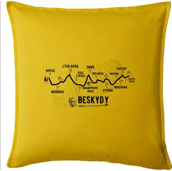 Polštář Profil Beskydy - Polštář 50x50 - 50x50 - Pouze potah ( Žlutá )