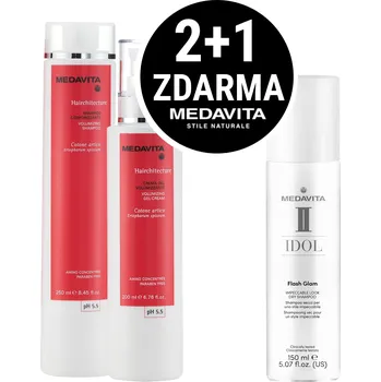 Kosmetická sada MedaVita Hairchitecture šampon 250 ml + kromový gel 200 ml + suchý šampon 150 ml kosmetická sada