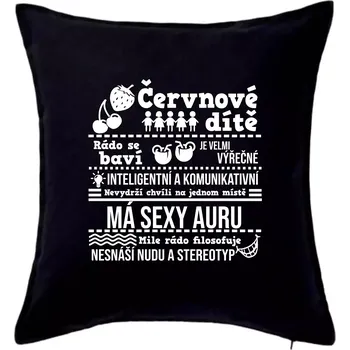 Polštář Narozeniny červen - Polštář 50x50 - 50x50 - Pouze potah ( Černá )