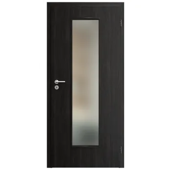 Interiérové dveře SAPELI ELEGANT KOMFORT M55 - CPL LAMINÁT - OTOČNÉ DVEŘE VČ. ZÁRUBNĚ - Ořech královský Průchozí šířka (cm): 60, Průchozí výška (cm): 197, Typ skla: Satináto bílé