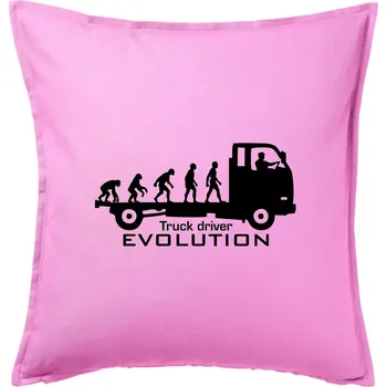 Polštář Truck driver evolution - Polštář 50x50 - 50x50 - Pouze potah ( Růžová )